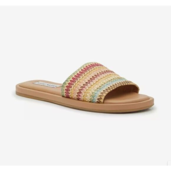 Steve Madden Women’s 9.5 Sienna Sandals Open Toe Slip On Multicolor - Picture 1 of 6